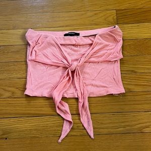 Pink tube top with tie